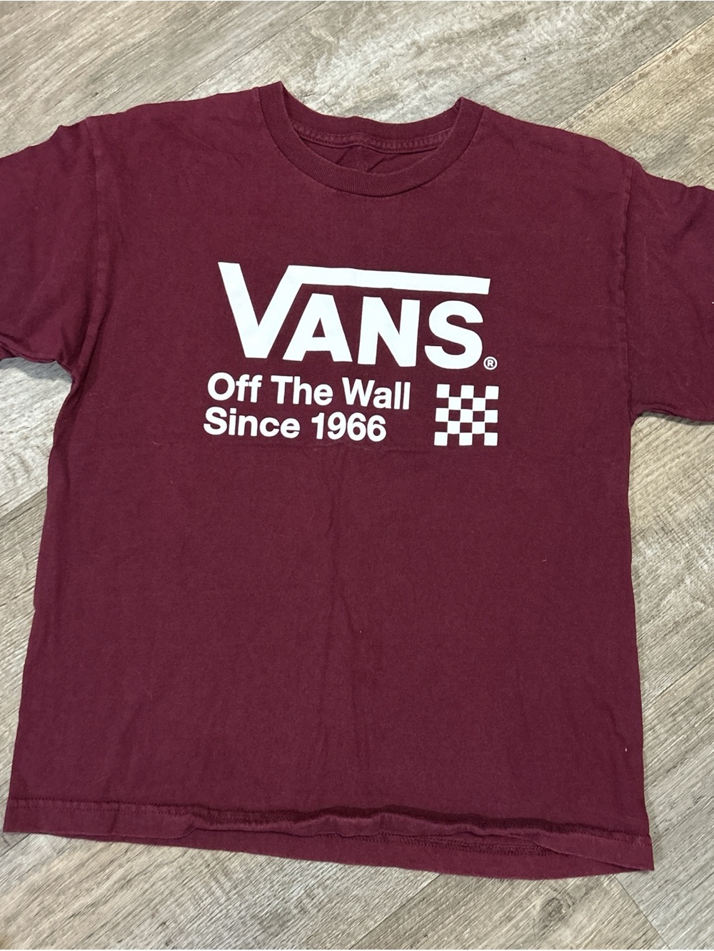 Vans White Logo Maroon Graphic Tee